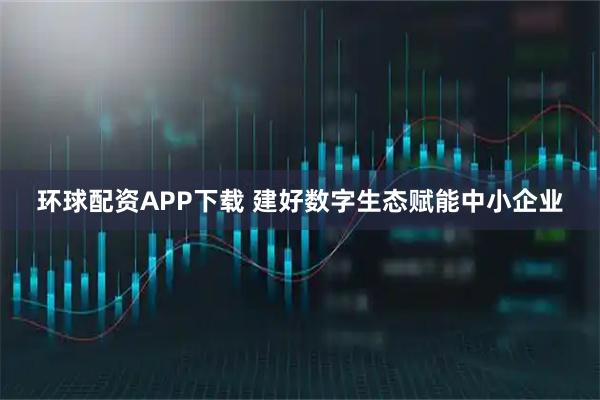 环球配资APP下载 建好数字生态赋能中小企业