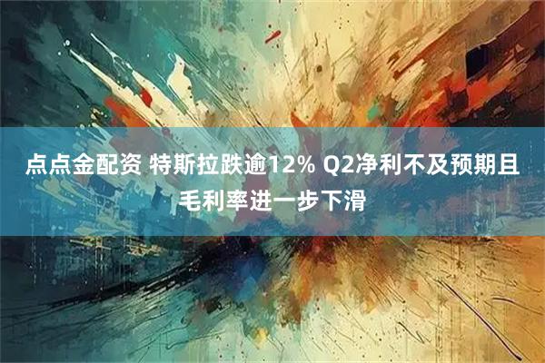 点点金配资 特斯拉跌逾12% Q2净利不及预期且毛利率进一步下滑
